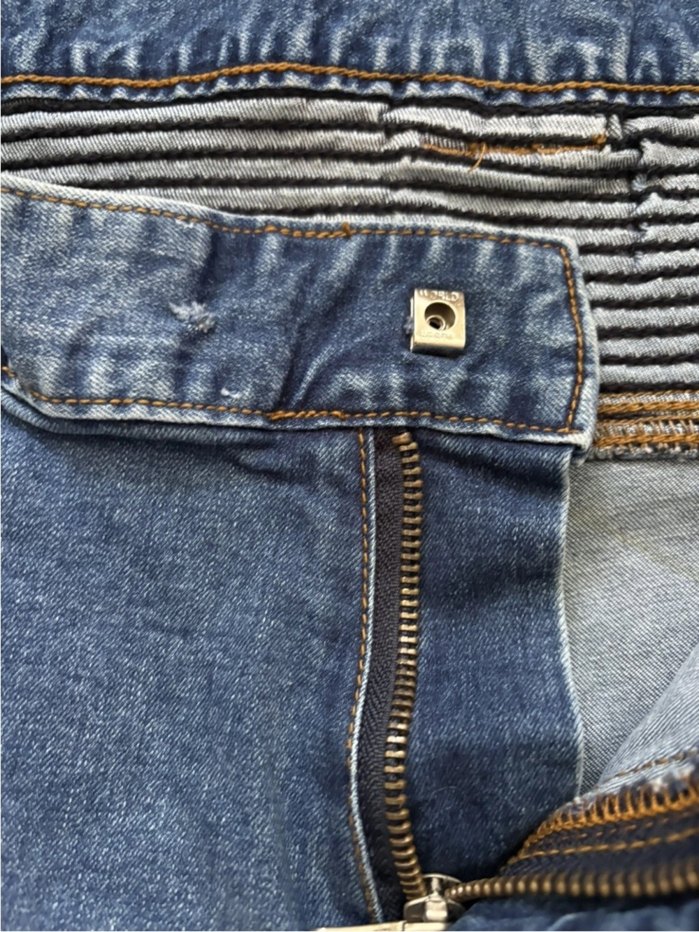 Balmain Paris Men’s 38 Distressed Biker Moto Jeans Zip Pockets - Picture 10 of 13